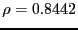 $\rho = 0.8442$