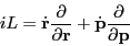 \begin{displaymath}
iL = \dot{\bf r}\frac{\partial}{\partial{\bf r}} + \dot{\bf p}\frac{\partial}{\partial {\bf p}}
\end{displaymath}