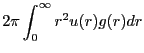 $\displaystyle 2\pi\int_0^\infty r^2 u(r)g(r)dr$