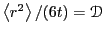 $\left<r^2\right>/(6t) = \mathscr{D}$