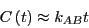 \begin{displaymath}
C\left(t\right) \approx k_{AB}t
\end{displaymath}