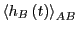 $\displaystyle \left<h_B\left(t\right)\right>_{AB}$