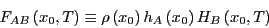 \begin{displaymath}
F_{AB}\left(x_0,T\right) \equiv \rho\left(x_0\right)h_A\left(x_0\right)H_B\left(x_0,T\right)
\end{displaymath}