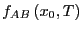 $f_{AB}\left(x_0,T\right)$