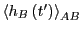 $\left<h_B\left(t^\prime\right)\right>_{AB}$