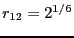 $r_{12} = 2^{1/6}$