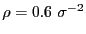 $\rho = 0.6 \sigma^{-2}$