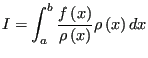 $\displaystyle I = \int_a^b \frac{f\left(x\right)}{\rho\left(x\right)}\rho\left(x\right) dx$