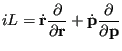 $\displaystyle iL = \dot{\bf r}\frac{\partial}{\partial{\bf r}} + \dot{\bf p}\frac{\partial}{\partial {\bf p}}$