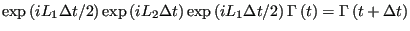 $\displaystyle \exp\left(iL_1\Delta t/2\right)\exp\left(iL_2\Delta t\right)\exp\left(iL_1\Delta t/2\right)\Gamma\left(t\right) = \Gamma\left(t+\Delta t\right)$