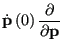 $\displaystyle \dot{\bf p}\left(0\right)\frac{\partial}{\partial{\bf p}}$