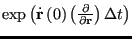 $ \exp\left(\dot{\bf r}\left(0\right)\left(\frac{\partial}{\partial{\bf r}}\right)\Delta t\right)$