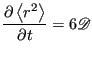 $\displaystyle \frac{\partial\left<r^2\right>}{\partial t} = 6\mathscr{D}$