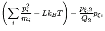 $\displaystyle \left(\sum_i\frac{p_i^2}{m_i} - Lk_BT\right)-\frac{p_{\xi,2}}{Q_2}p_{\xi_1}$