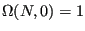 $ \Omega(N,0) = 1$